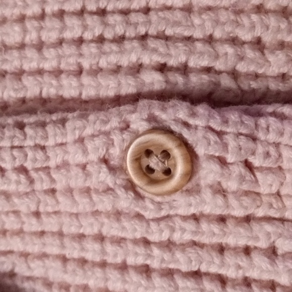 Carter's 6 months Waffle Knit Pink Cardigan Sweater, Hooded with Bear Ears - Picture 6 of 11